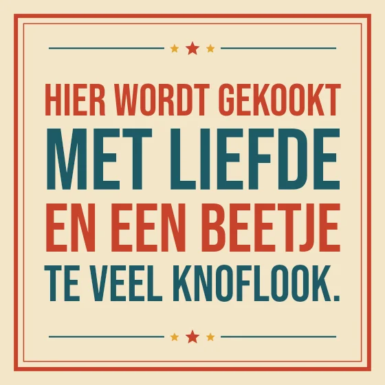 Tegeltje "Hier wordt gekookt met liefde"